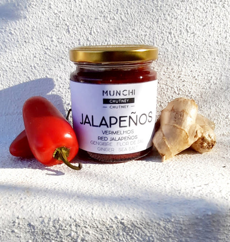 Chutney de jalapeños vermelhos, gengibre e flor de sal